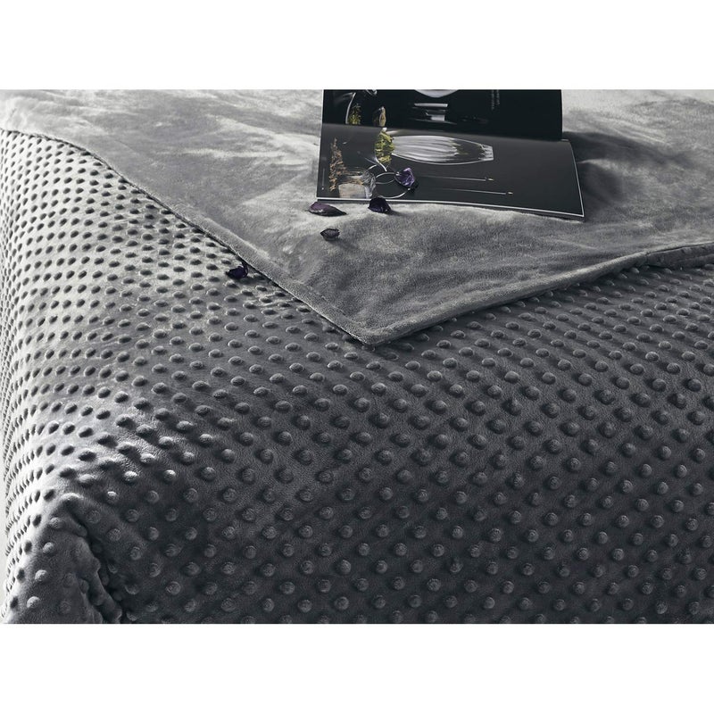 RelaxBlanket 48''x72'' Duvet Cover for Weighted Blanket | Premium Super Soft Minky Dot | Dark Grey - Image 5